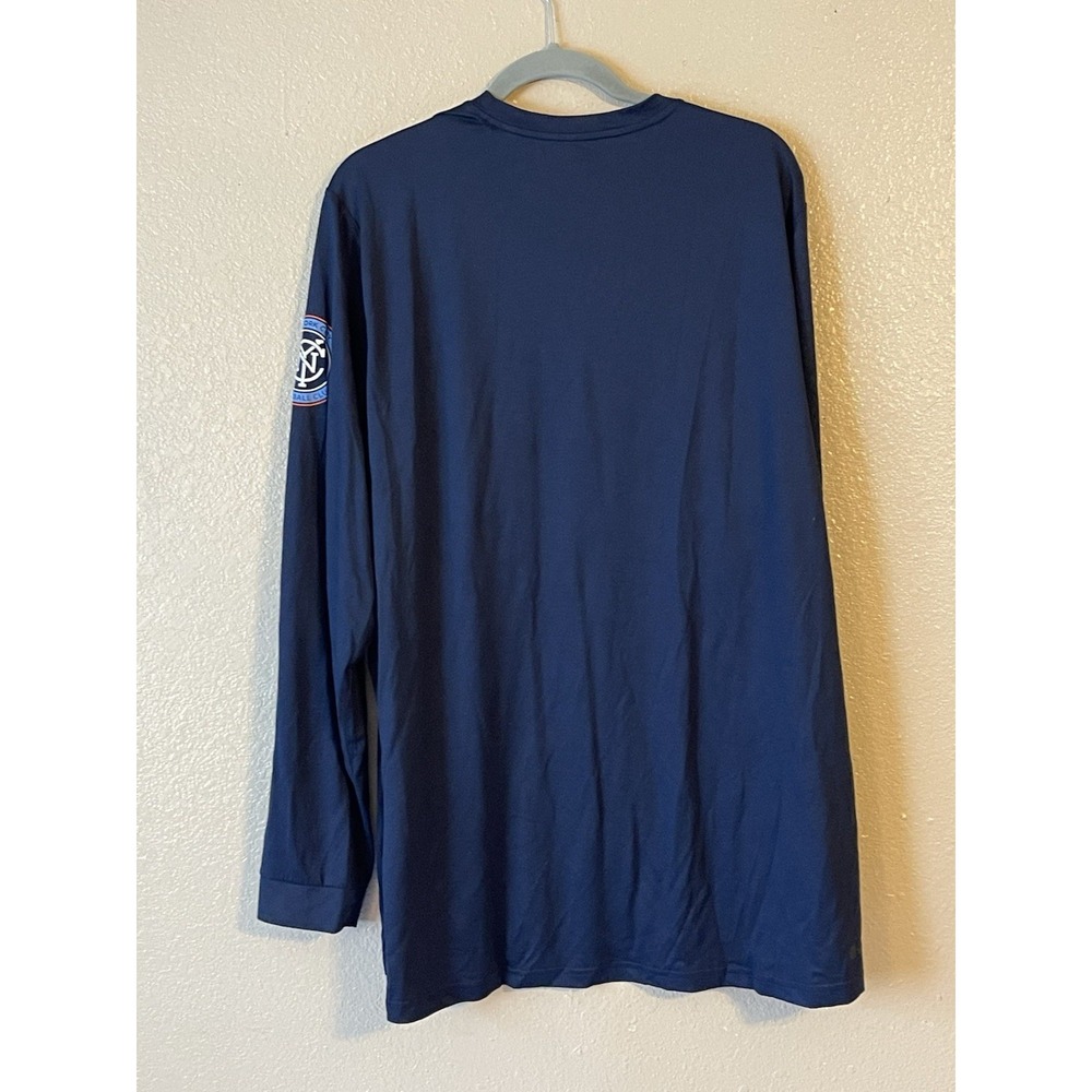 Men's 3XL NWT New York City FC Adidas Vintage AeroReady Long Sleeve Shirt Navy - Picture 6 of 8